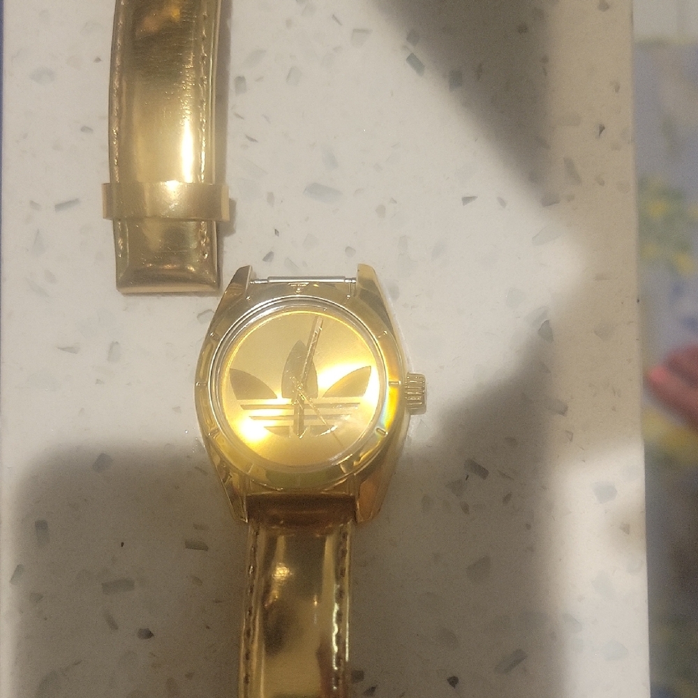 Adidas Shiny Gold Watch with Logo